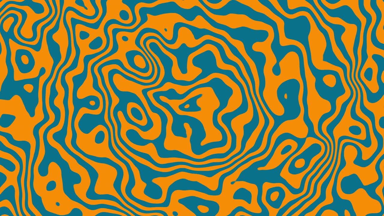 fondo abstracto naranja y verde con remolinos dinámicos - movimiento fluido hipnótico en un colorido diseño retro
