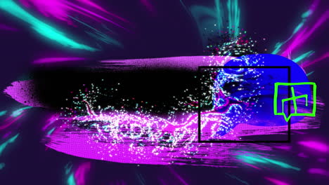 animación de luces coloridas girando sobre los gráficos