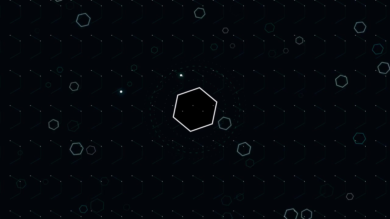 Abstract Digital Background with Pulsing Hexagonal Grid and Data Nodes