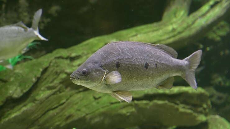 Un poisson immobile sous l'eau