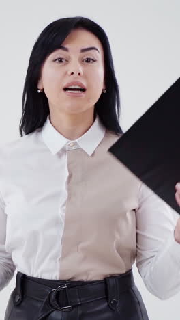 business woman presenting documents