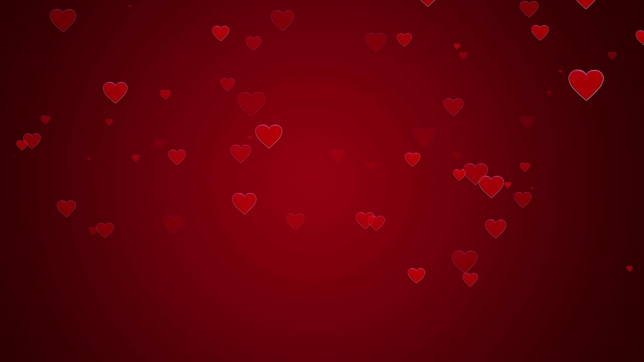 fondo de corazones, día de san valentín cayendo corazón rojo en el fondo. santo valentín tarjeta de felicitación diseño de movimiento