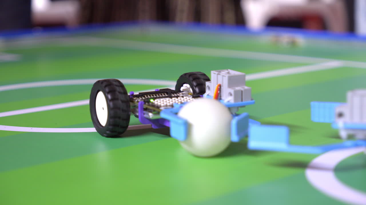 Mini Robots Playing Soccer