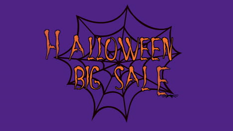 Halloween-Big-Sale-with-spiders-and-web-in-night