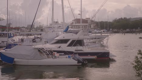 subic bay luxury yacht harbor with a stunning array of white sailboats in the philippines