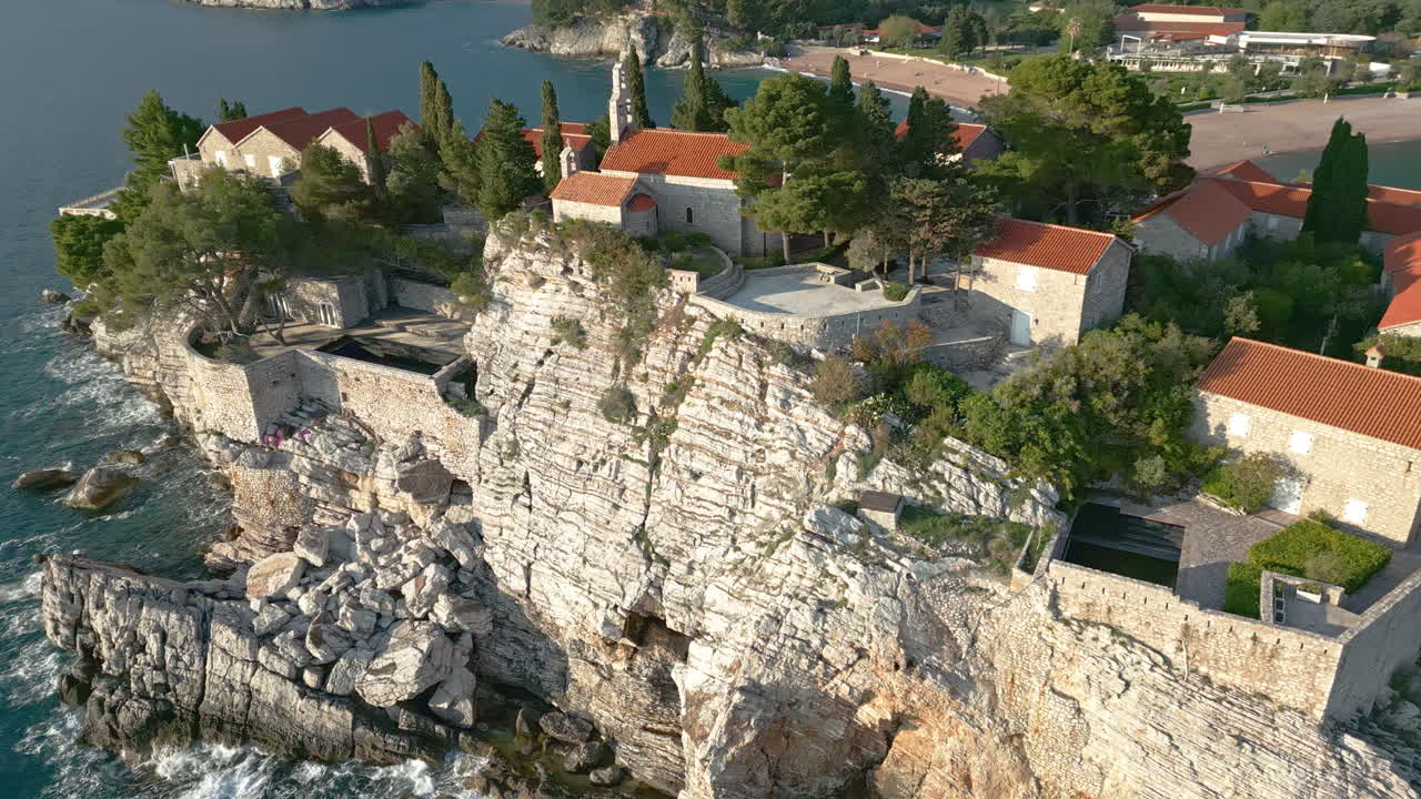Aerial View of Sveti Stefan Island, Montenegro