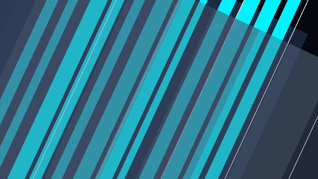Abstract Motion Graphics with Diagonal Cyan and Dark Blue Stripes