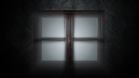 mystical horror background with closed window