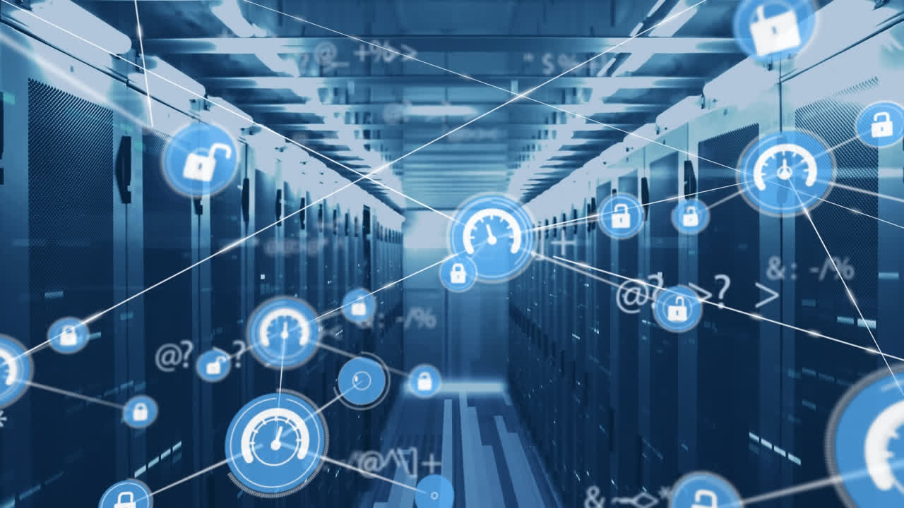 Animation of network of connections over computer servers