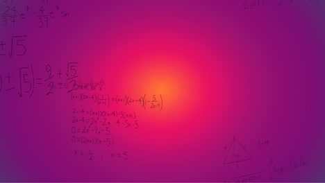 animación de fórmulas matemáticas escritas a mano sobre un fondo púrpura