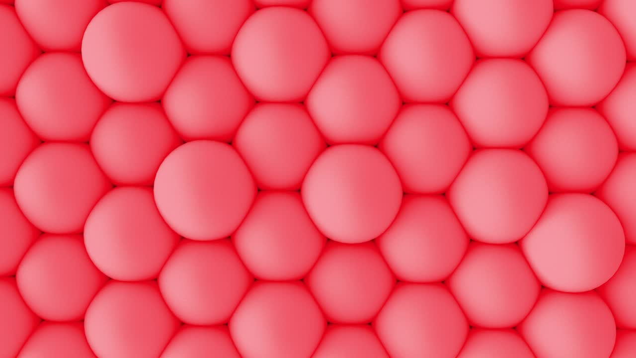 abstract 3d formas suaves bolas rojas animación de pared. 4k imágenes de bucle.