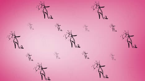 animation von hohen absätzen auf rosa hintergrund wiederholt