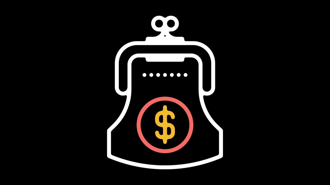 presupuesto de la línea de dinero icono de animación con alfa