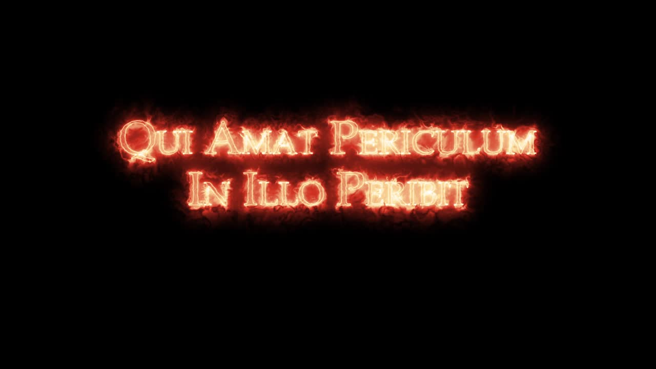 qui amat periculum in illo peribit는 불로 쓰여져 있습니다.