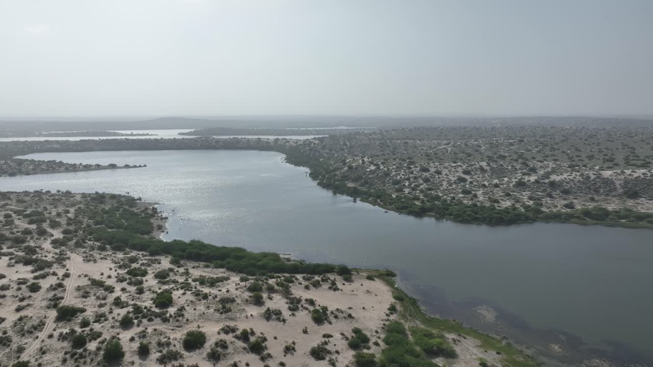 oasis del lago botar en el desierto de thar, sanghar, pakistán