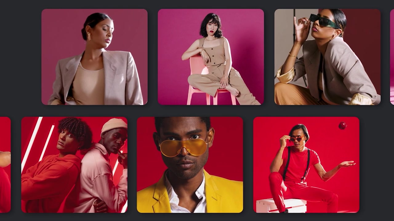 Stylish Young Adults Posing in Modern Fashion Studio