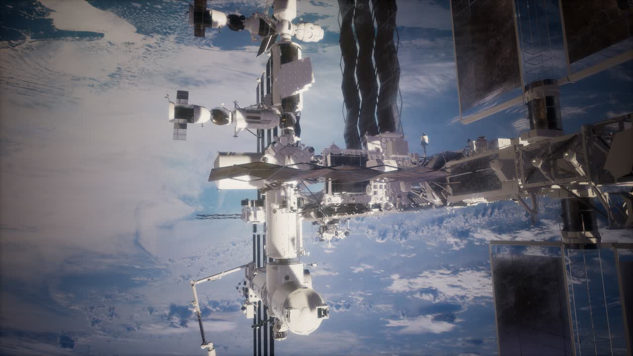 la tierra y la estación espacial iss