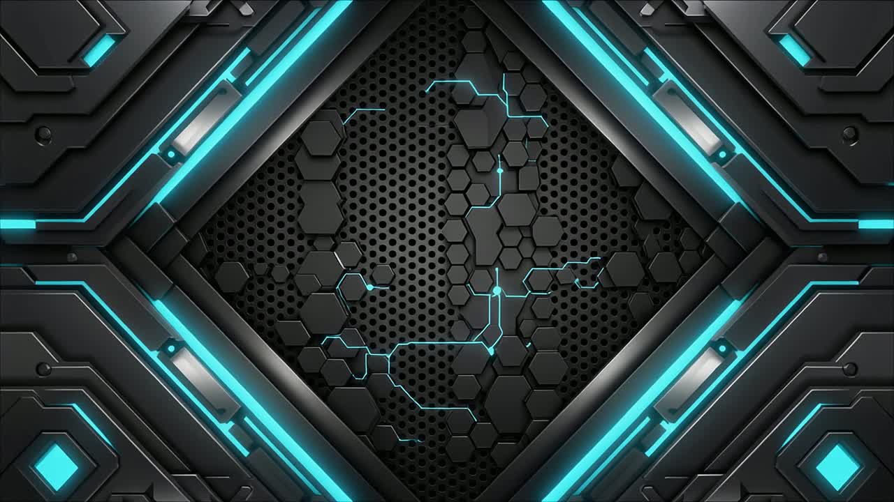 Animated Futuristic Technology Background with Blue Glowing Lines