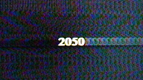 2050 extreme white glitch pixel dragging across dark background with striped lines