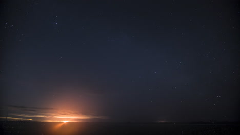 stars time lapse with night fires in a vineyard. france
