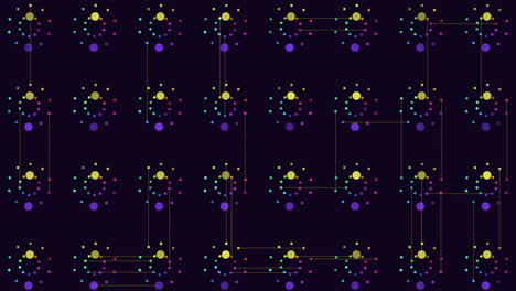 Buntes-Kreisgitter-Schwebt-Auf-Schwarzem-Hintergrund