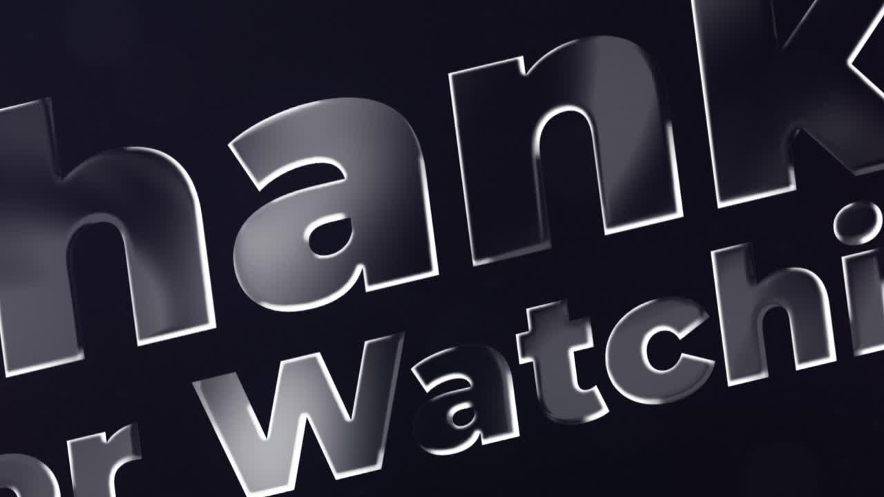 Metallic 3D Text Animation of Thanks For Watching Message