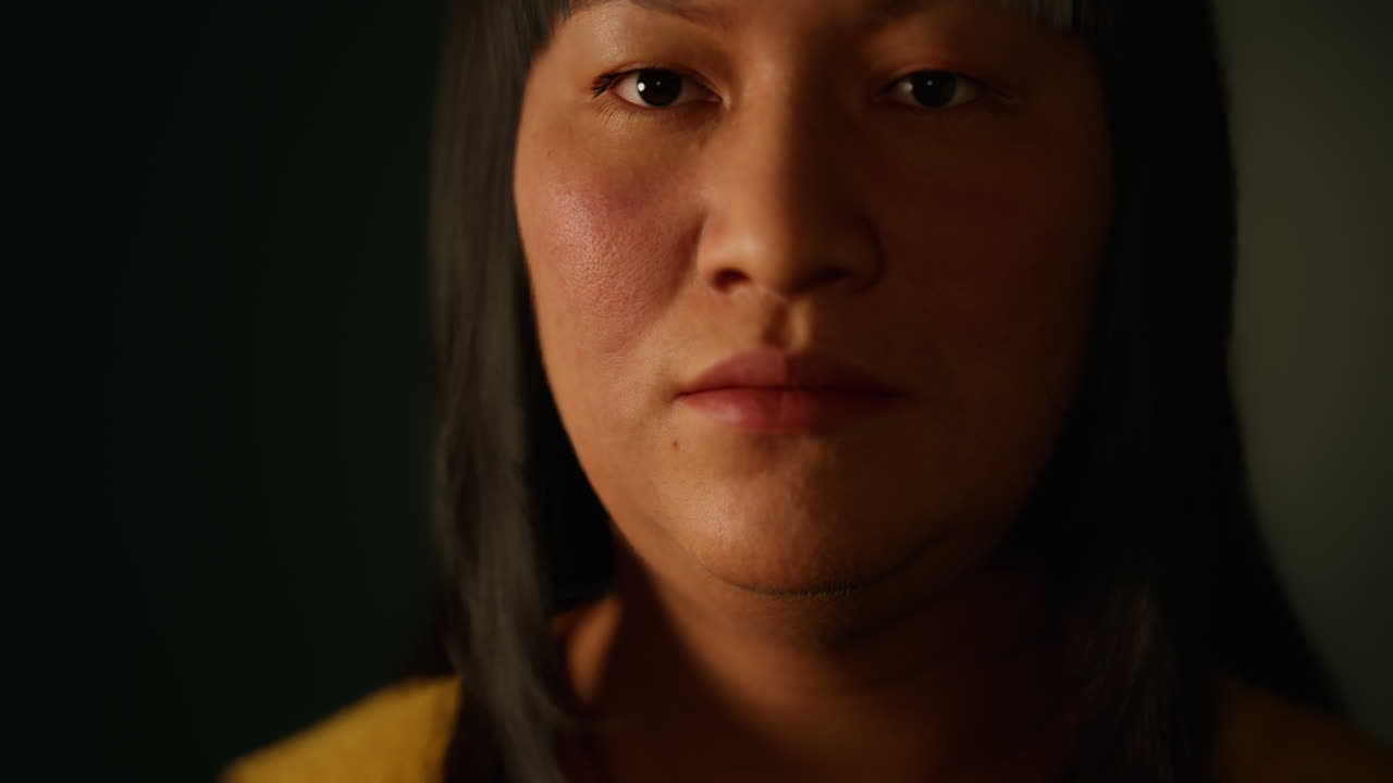 暗闇の中のメキシコ人女性のポートレート