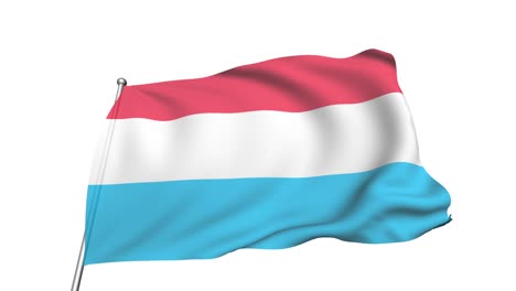 flag of luxembourg in the wind (alpha channel, semi-transparent, loopable)