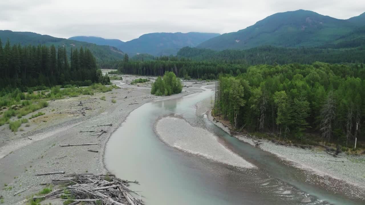 вид с воздуха на гусиное озеро, национальный лес гиффорд пиншот в штате вашингтон, сша