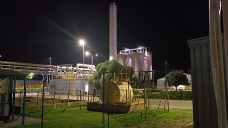 night view of an industrial factory