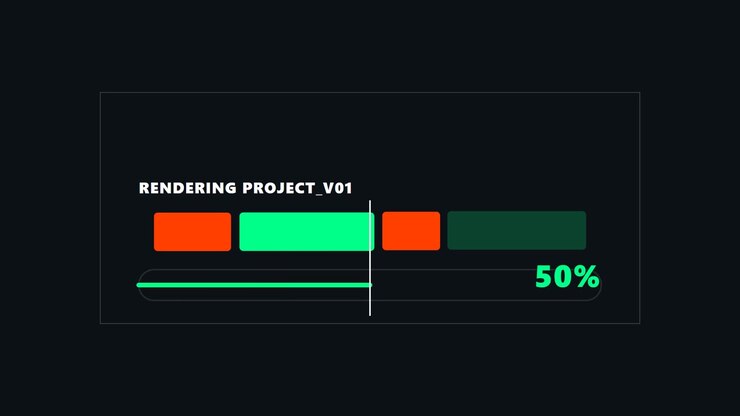 Digital Progress Bar Rendering Project Animation