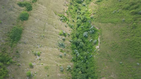 Levantando-La-Cámara-Desde-El-Desfiladero-Desde-El-Lado-Del-Puente-Colgante-Hacia-El-Río-Dnieper,-Ciudad-De-Rezina-En-Moldavia