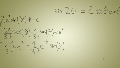 Animation-of-handwritten-mathematical-formulae-over-green-background