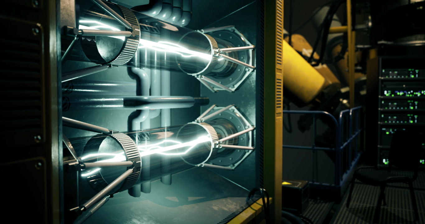 High voltage equipment generating energy in a laboratory setting