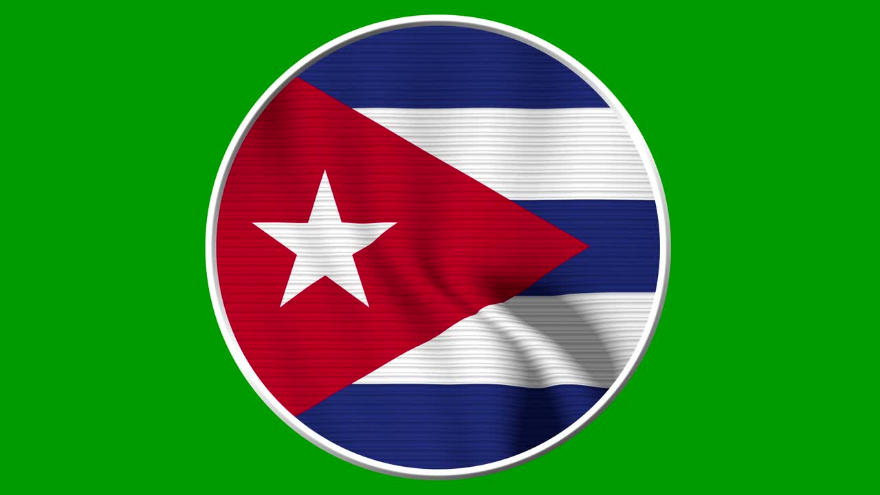 Cuba Circular Flag Loop - Realistic 4K flag waving in the wind