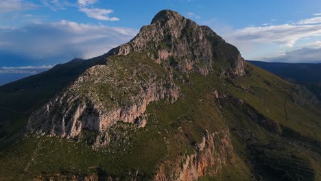 High angle view of Monte Monaco, a mountain in San Vito Lo Capo, Sicily, Italy