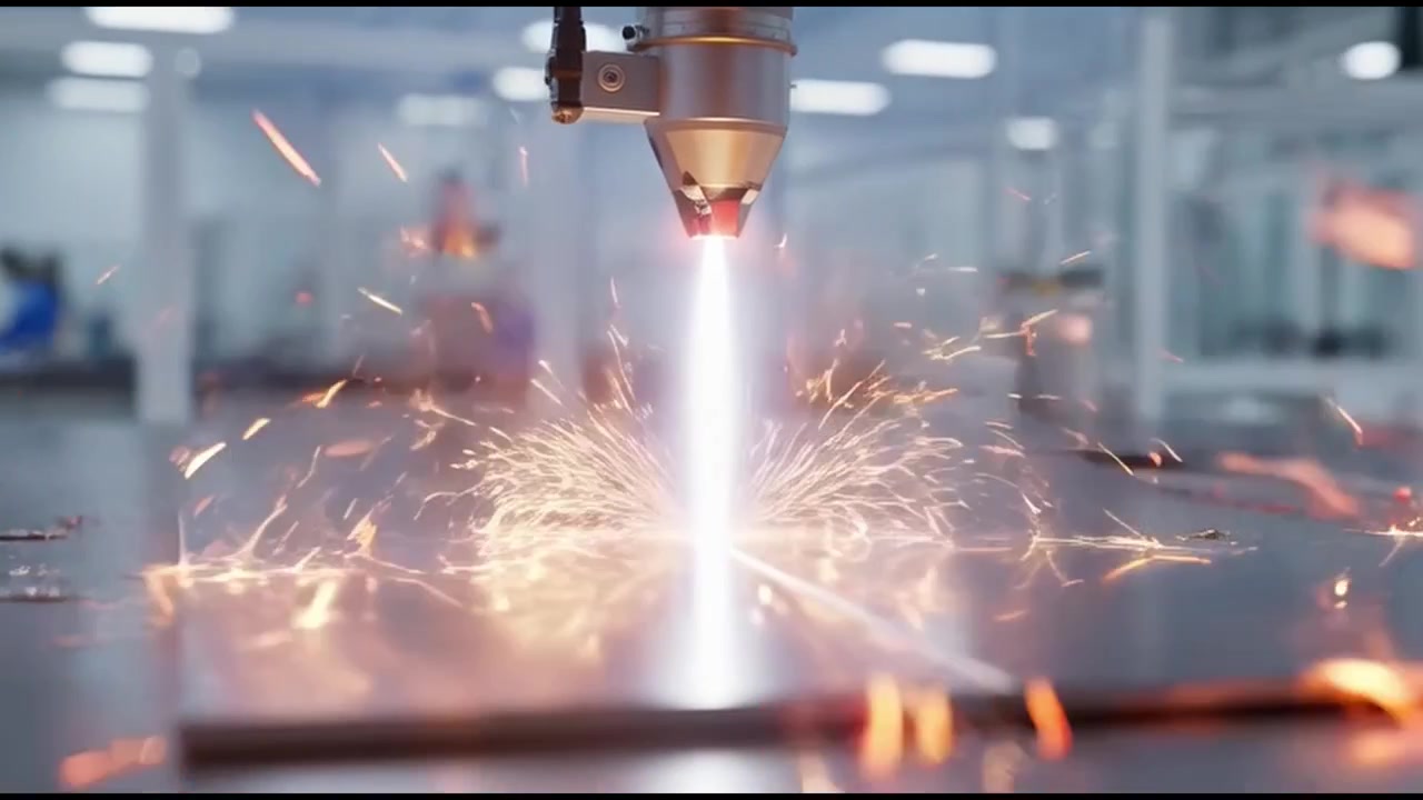 Macchina per il taglio laser industriale che lavora lamiera metallica in fabbrica