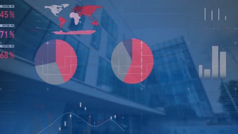 Animation-of-statistical-data-processing-against-tall-buildings