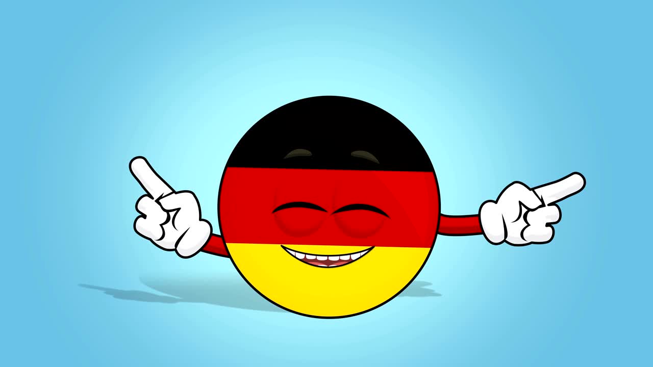 Cartone animato Icona Bandiera Repubblica Federale di Germania Ballo Felice con Animazione Facciale