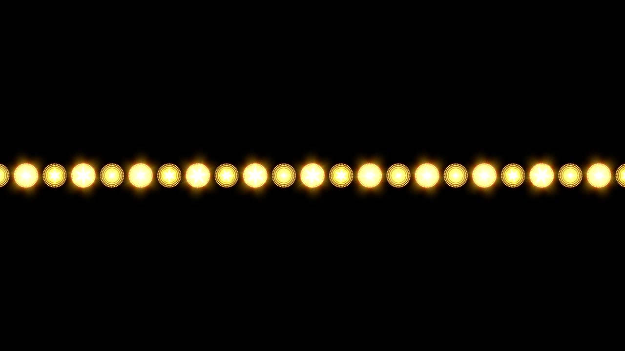 Sfondo con singola linea dorata di lampadine LED pulsanti