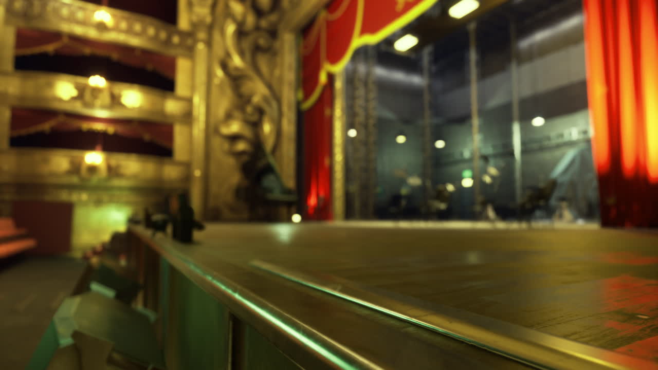 Stage setting for an upcoming performance in a historic theater
