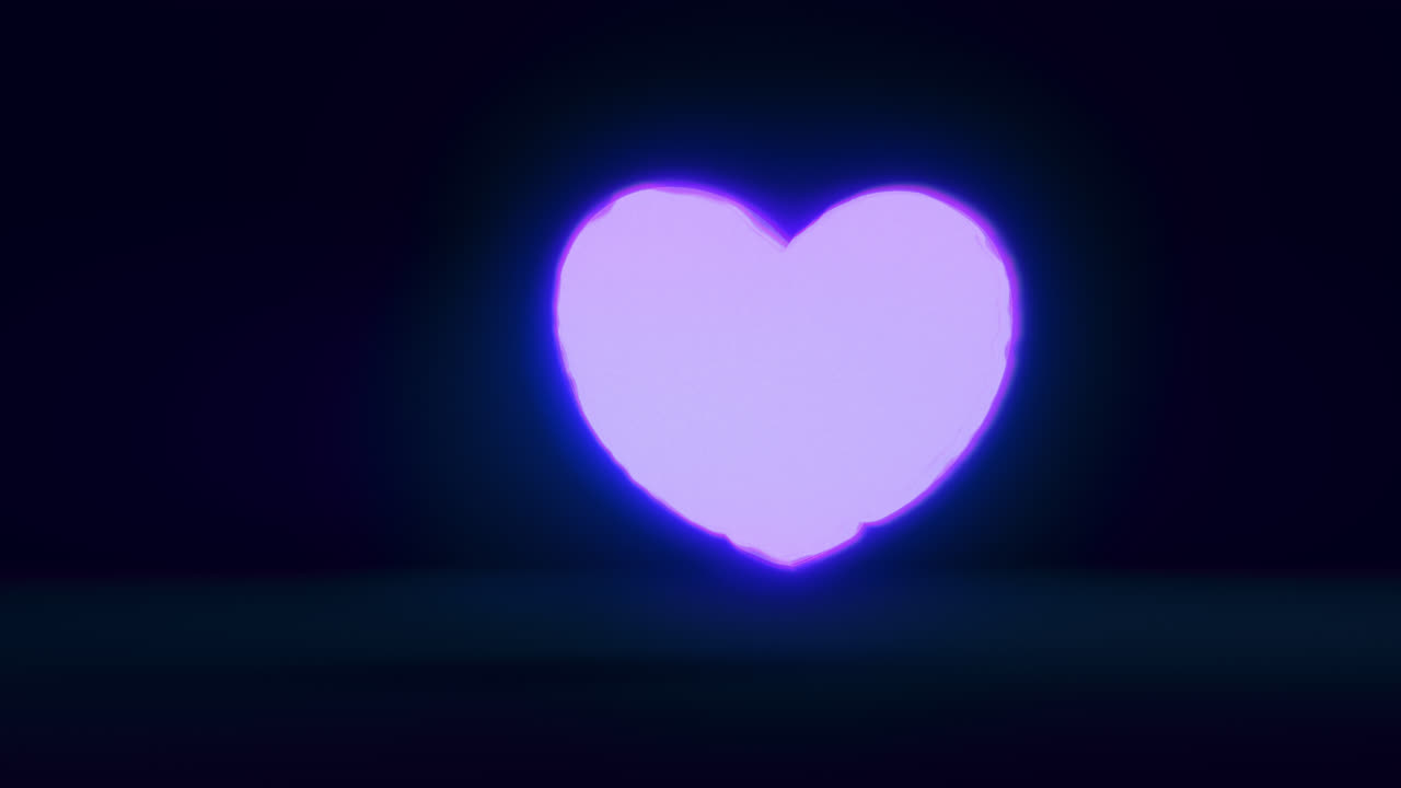 Blue energy heart shapes on a dark background