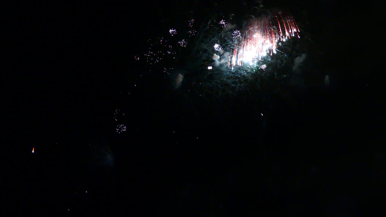 Beautiful celebration abstract colorful firework display at night background