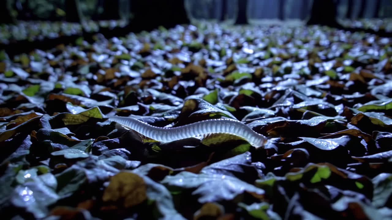 Glow Worm on Forest Floor