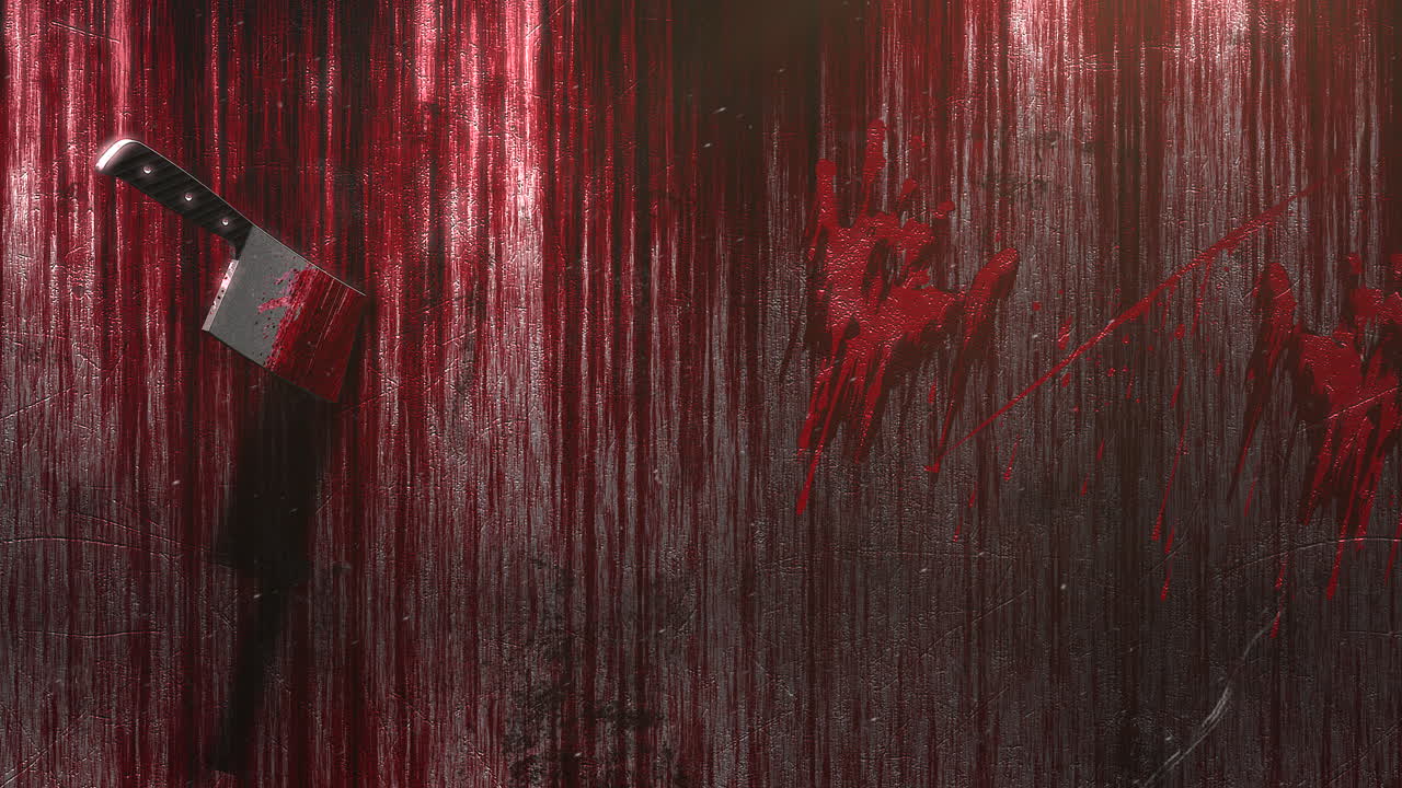 fondo de terror místico con sangre oscura y cuchillo