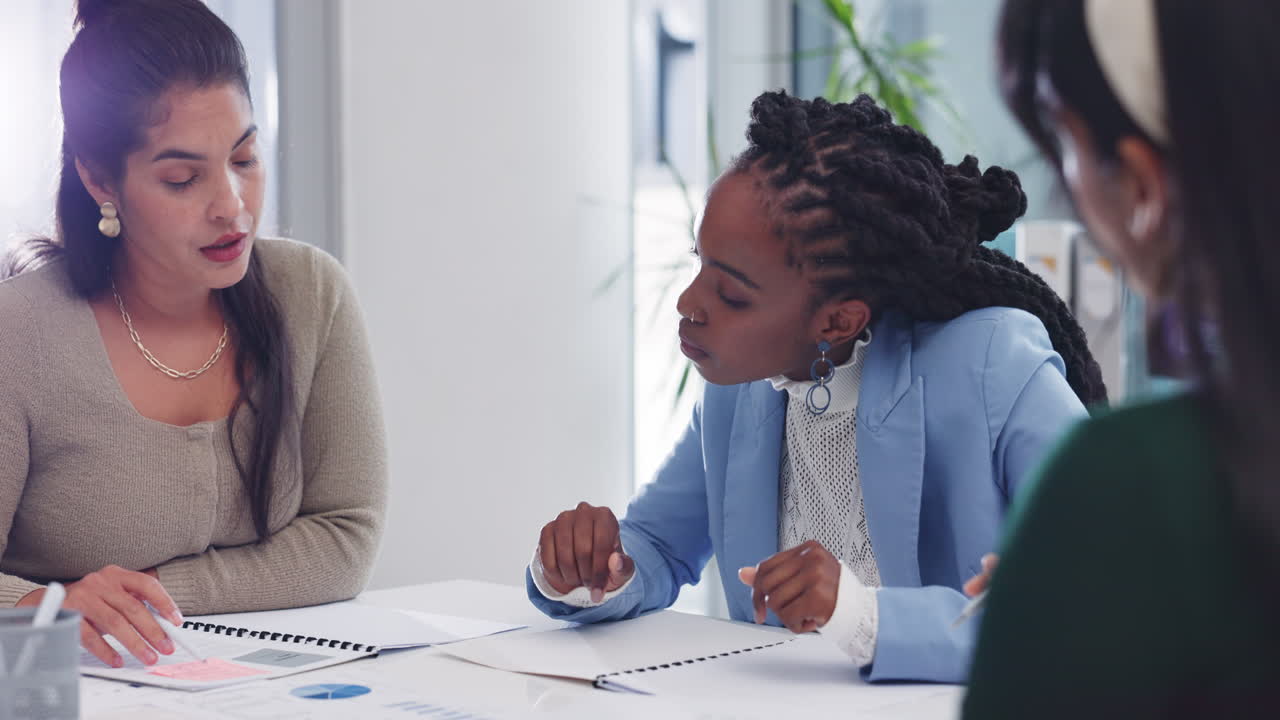 Business meeting with diverse women in the office