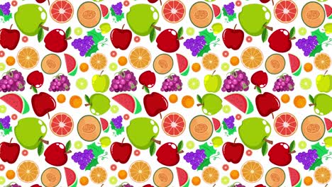 colorful fruits transitioning in seamless patterns