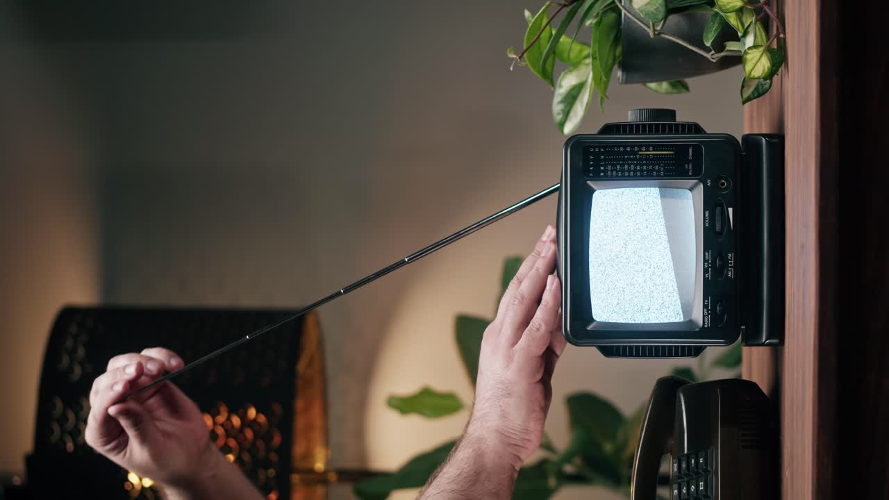 Retro television with antenna