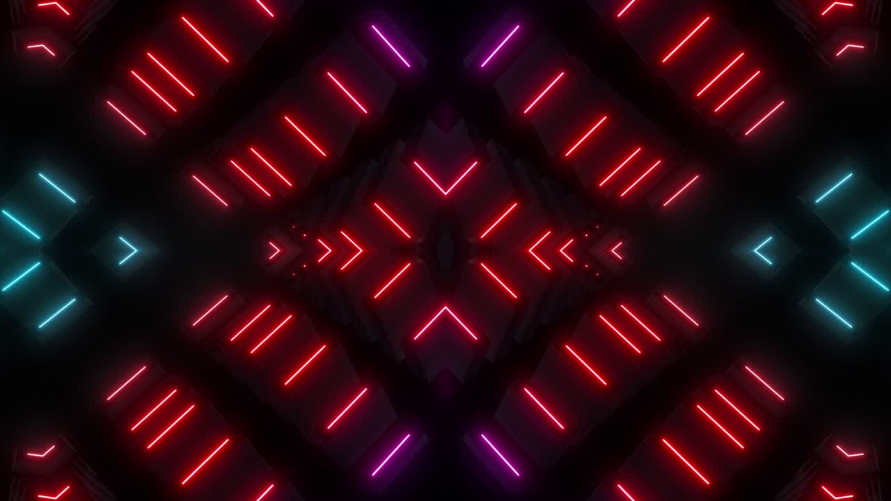 Spettacolo luminoso geometrico al neon