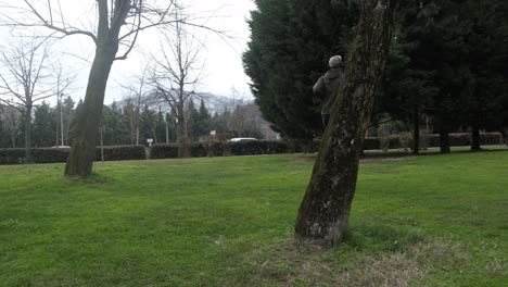 man jogging in the park